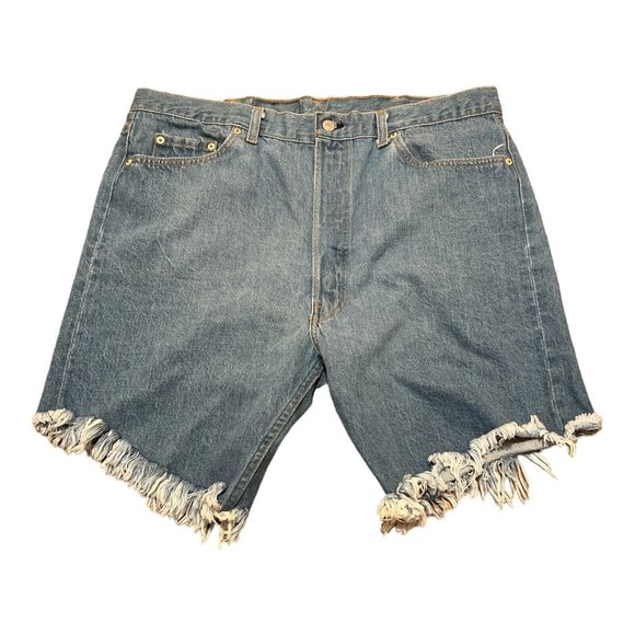 Vintage 90s Levi's 501xx Cutoff Denim Jean Shorts 42 actual 40” Waist Made USA - Picture 1 of 10